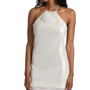 Toccin Women's Micky Rosette-Detailed Sequined Halterneck Minidress